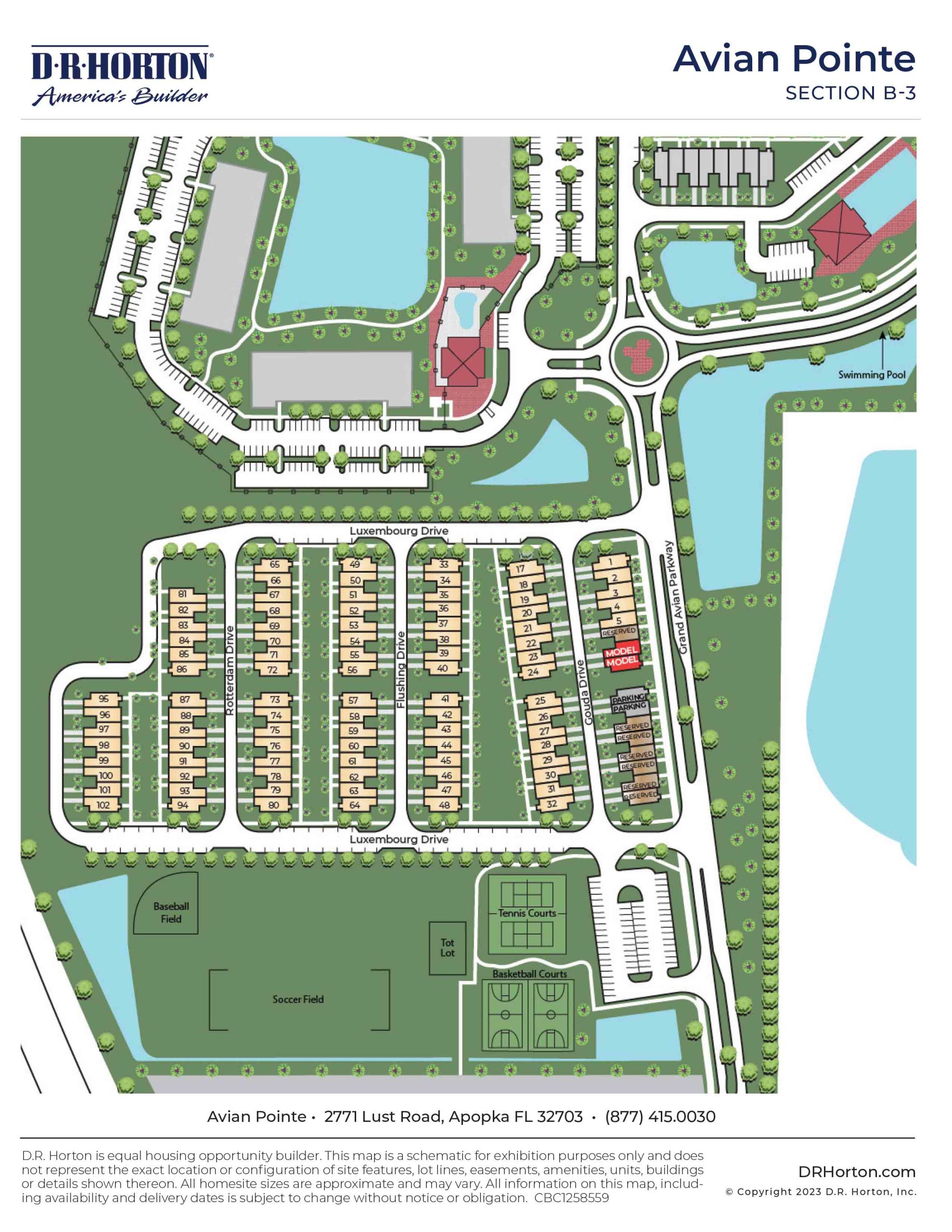 Avian Pointe Townhomes Siteplan