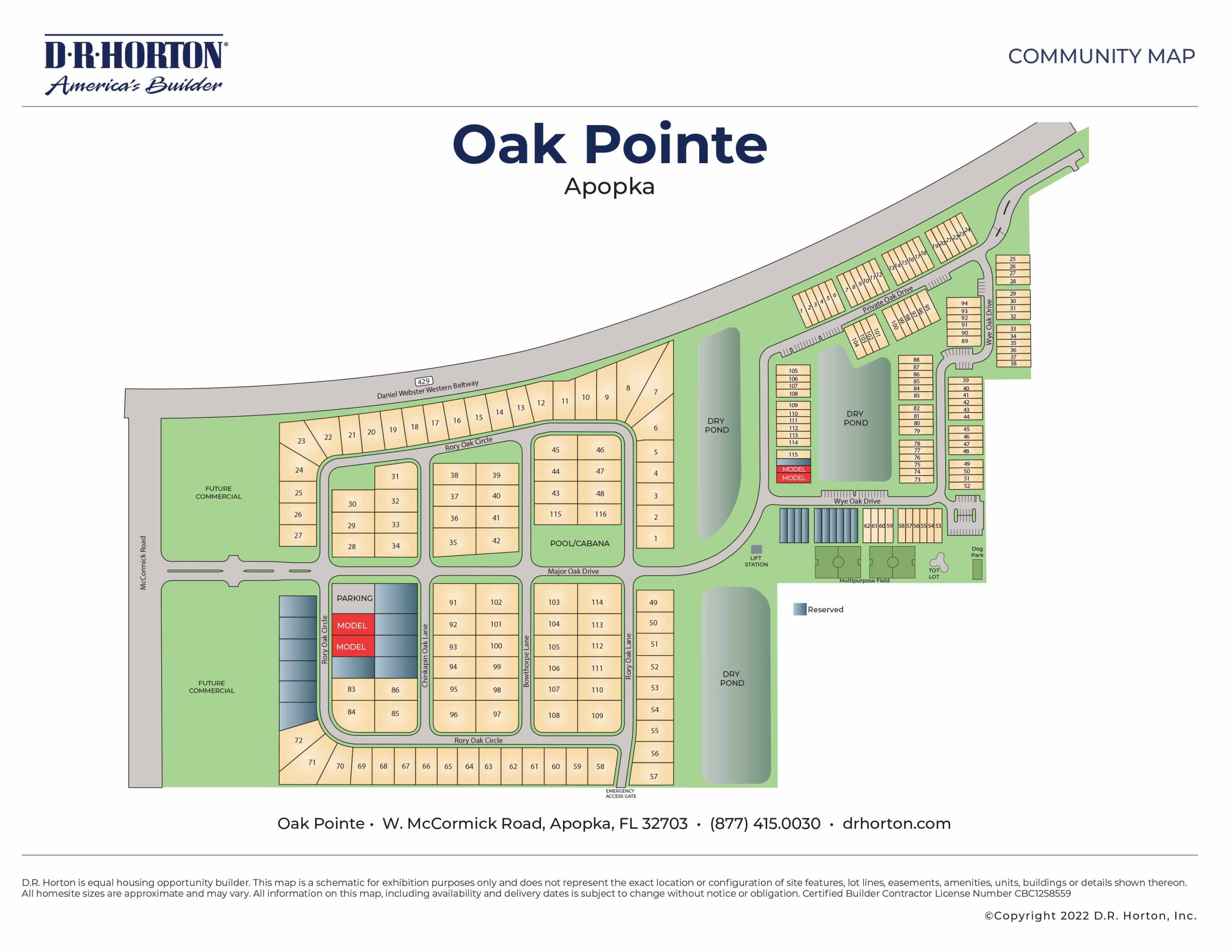 Oak Pointe Siteplan