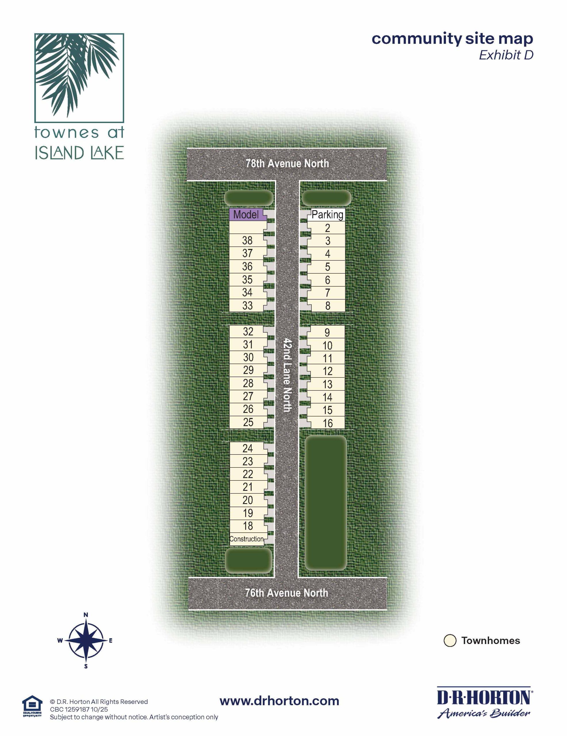 Townes at Island Lake Siteplan