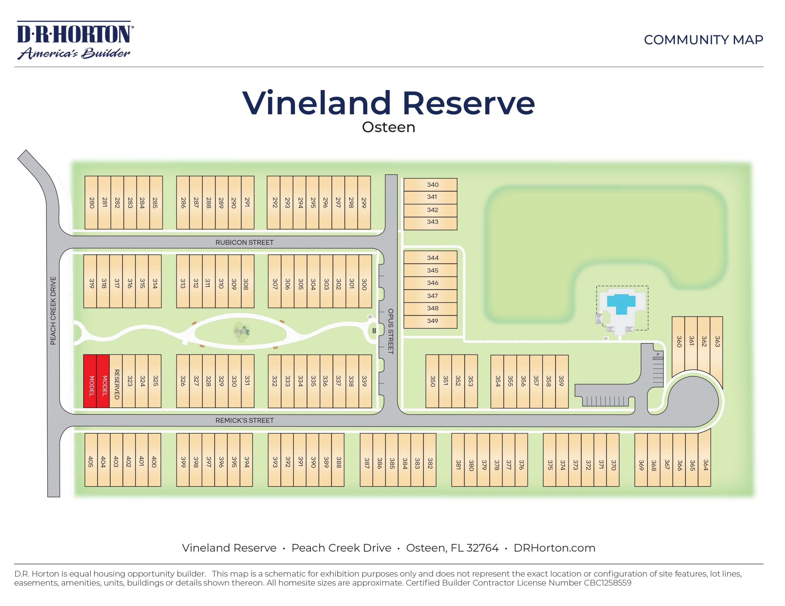 Vineland Reserve Siteplan