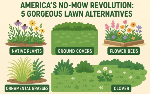 Infographic: America's No-Mow Revolution: 5 Gorgeous Lawn Alternatives