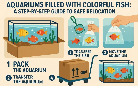 Infographic: Aquariums Filled with Colorful Fish: A Step-by-Step Guide to Safe Relocation