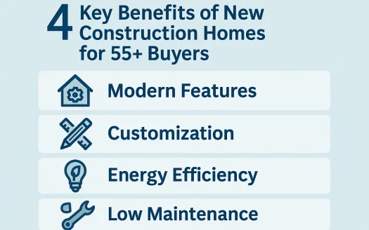 Infographic: 4 Key Benefits of New Construction Homes for 55+ Buyers