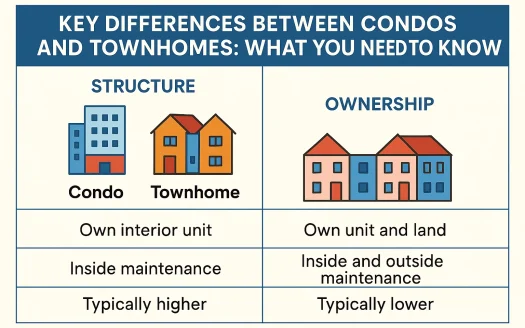 Infographic: Key Differences Between Condos and Townhomes: What You Need to Know