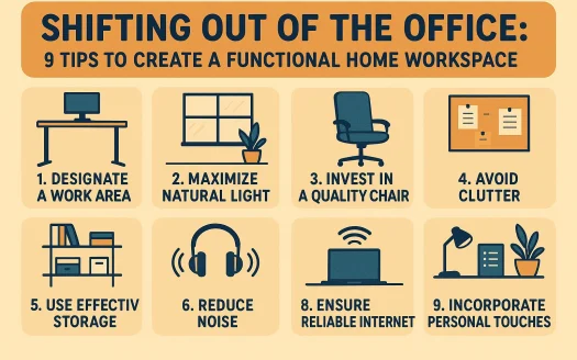 Infographic: Shifting Out of the Office: 9 Tips to Create a Functional Home Workspace