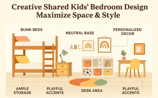 Infographic: Creative Shared Kids' Bedroom Design: Maximize Space & Style