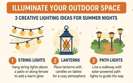 Infographic: Illuminate Your Outdoor Space: 3 Creative Lighting Ideas for Summer Nights