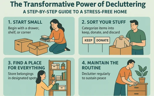 Infographic: The Transformative Power of Decluttering: A Step-by-Step Guide to a Stress-Free Home
