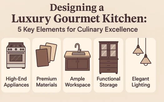 Infographic: Designing a Luxury Gourmet Kitchen: 5 Key Elements for Culinary Excellence
