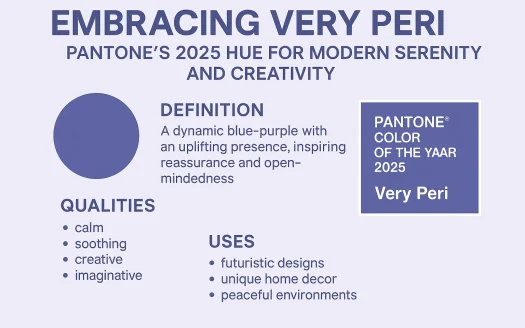 Infographic: Embracing Very Peri: Pantone's 2025 Hue for Modern Serenity and Creativity