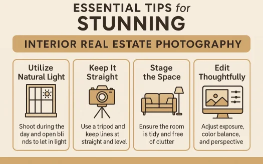 Infographic: Essential Tips for Stunning Interior Real Estate Photography