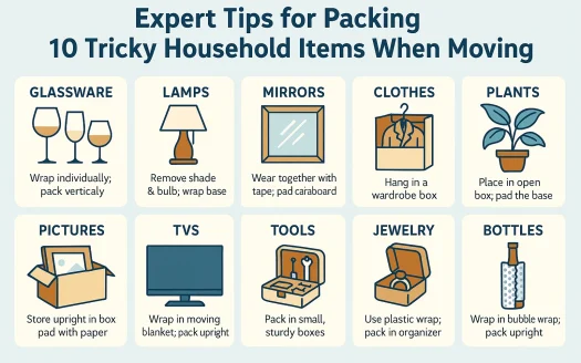 Infographic: Expert Tips for Packing 10 Tricky Household Items When Moving