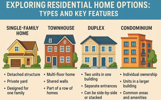 Infographic: Exploring Residential Home Options: Types and Key Features