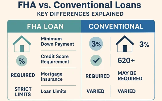 Infographic: FHA vs. Conventional Loans: Key Differences Explained