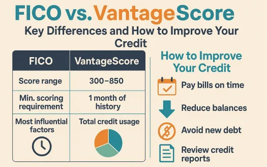 Infographic: FICO vs. VantageScore: Key Differences and How to Improve Your Credit