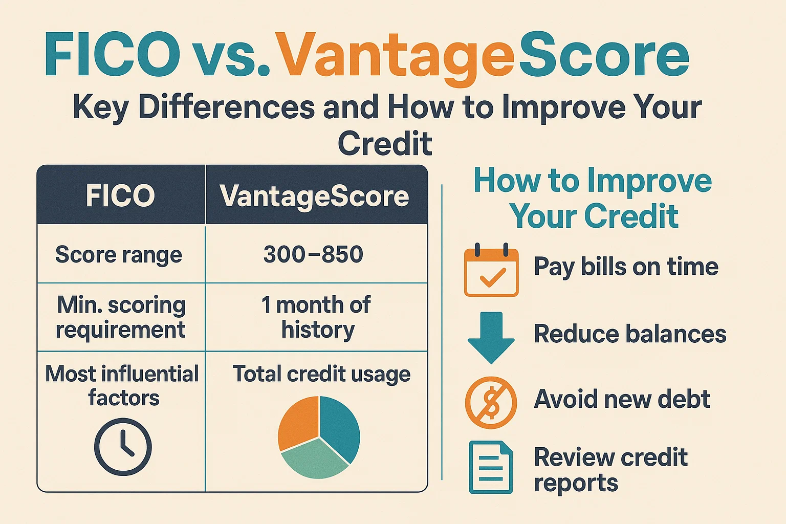 FICO vs. VantageScore: Key Differences and How to Improve Your Credit