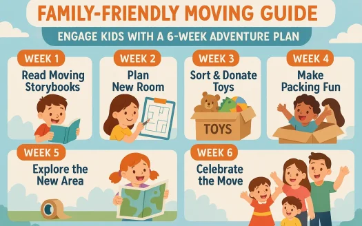 Infographic: Family-Friendly Moving Guide: Engage Kids with a 6-Week Adventure Plan