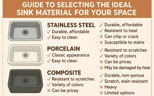 Infographic: Guide to Selecting the Ideal Sink Material for Your Space