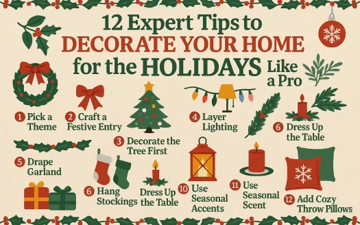 Infographic: 12 Expert Tips to Decorate Your Home for the Holidays Like a Pro