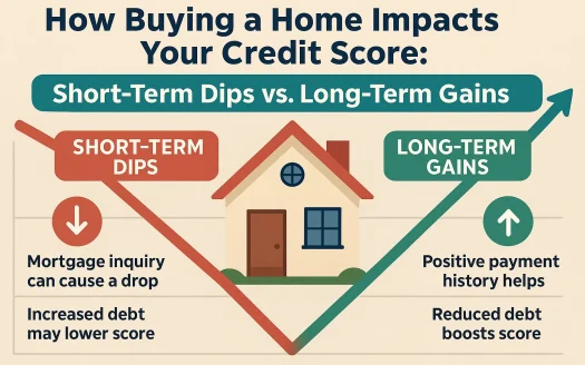 Infographic: How Buying a Home Impacts Your Credit Score: Short-Term Dips vs. Long-Term Gains