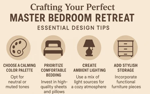 Infographic: Crafting Your Perfect Master Bedroom Retreat: Essential Design Tips