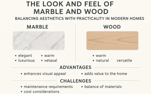 Infographic: The Look and Feel of Marble and Wood: Balancing Aesthetics with Practicality in Modern Homes