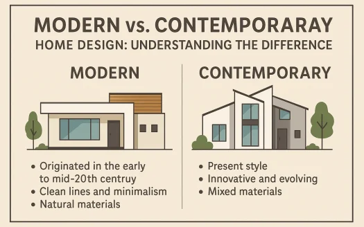 Infographic: Modern vs. Contemporary Home Design: Understanding the Difference
