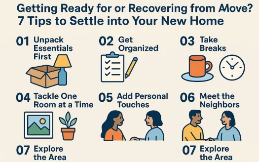 Infographic: Getting Ready for or Recovering from a Move? 7 Tips to Settle into Your New Home