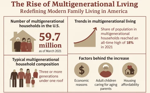 Infographic: The Rise of Multigenerational Households: Redefining Modern Family Living in America