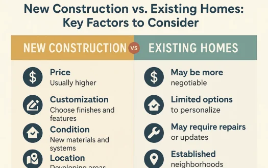 Infographic: New Construction vs. Existing Homes: Key Factors to Consider