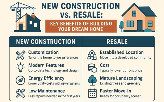 Infographic: New Construction vs. Resale: Key Benefits of Building Your Dream Home