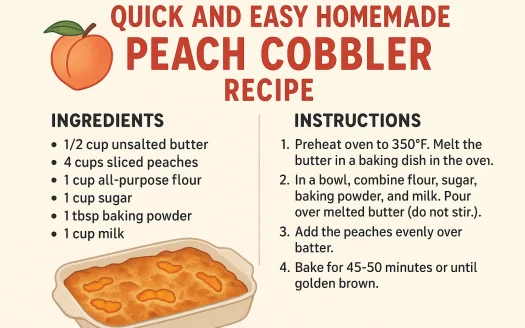 Infographic: Quick and Easy Homemade Peach Cobbler Recipe