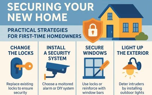 Infographic: Securing Your New Home: Practical Strategies for First-Time Homeowners