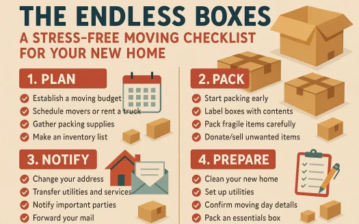 Infographic: The Endless Boxes: A Stress-Free Moving Checklist for Your New Home