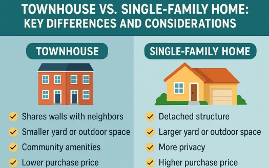Infographic: Townhouse vs. Single-Family Home: Key Differences and Considerations