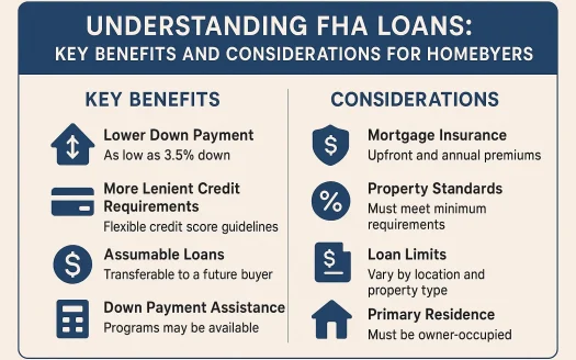 Infographic: Understanding FHA Loans: Key Benefits and Considerations for Homebuyers