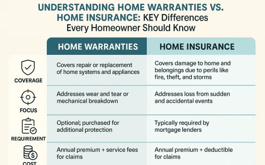 Infographic: Understanding Home Warranties vs. Home Insurance: Key Differences Every Homeowner Should Know