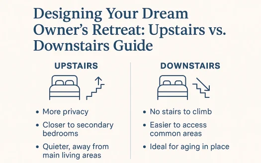 Infographic: Designing Your Dream Owner's Retreat: Upstairs vs. Downstairs Guide