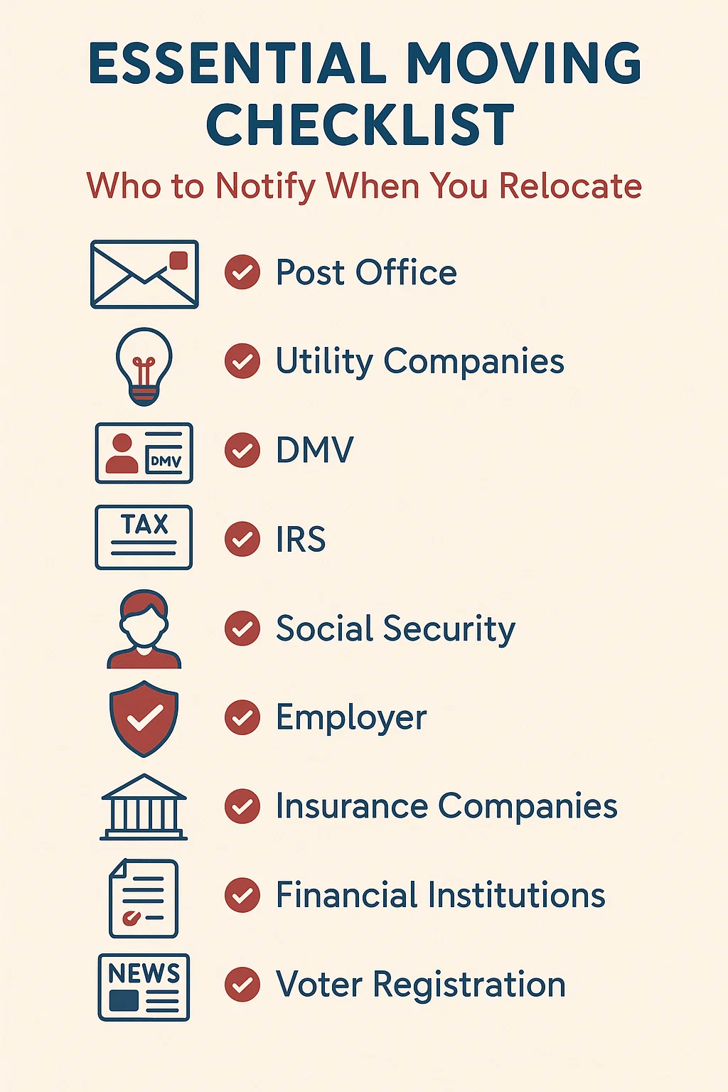 Moving Checklist Notifications infographic