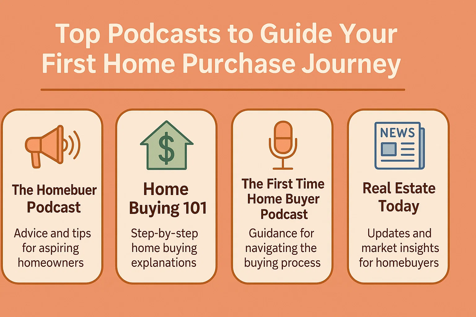 First Home Podcast Guide infographic