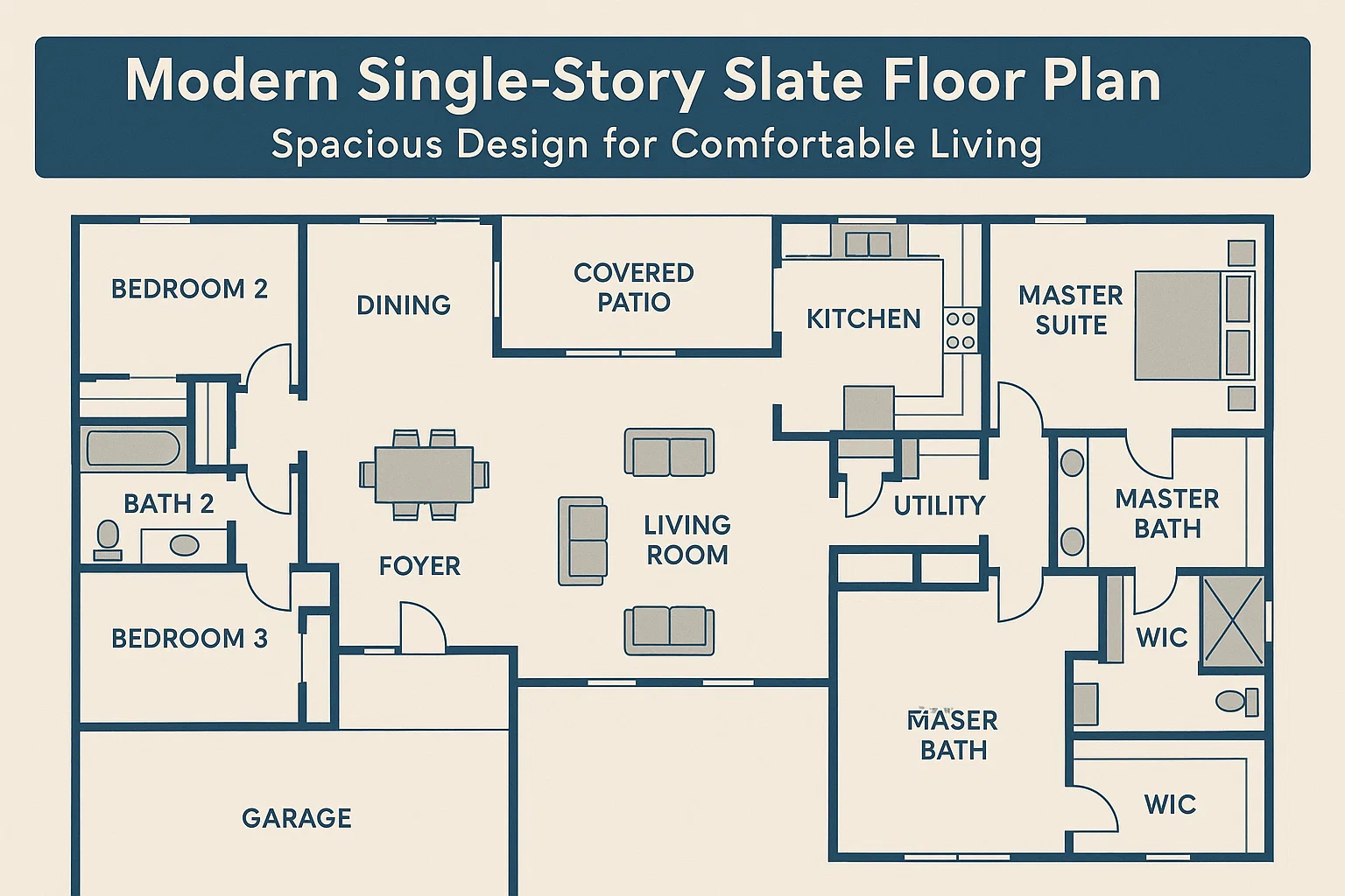 Modern Slate Floor Plan infographic