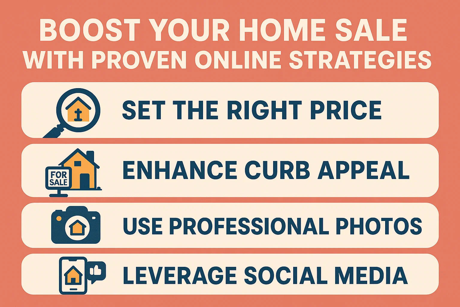 Online Home Selling Strategies infographic