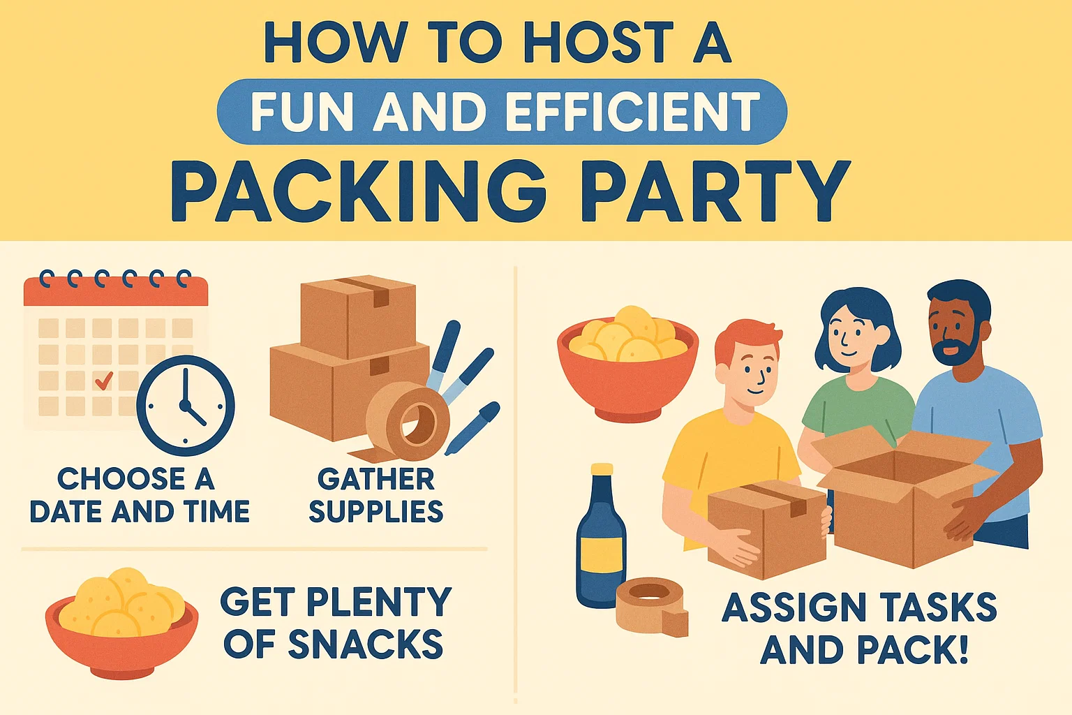 Efficient Packing Party Tips infographic