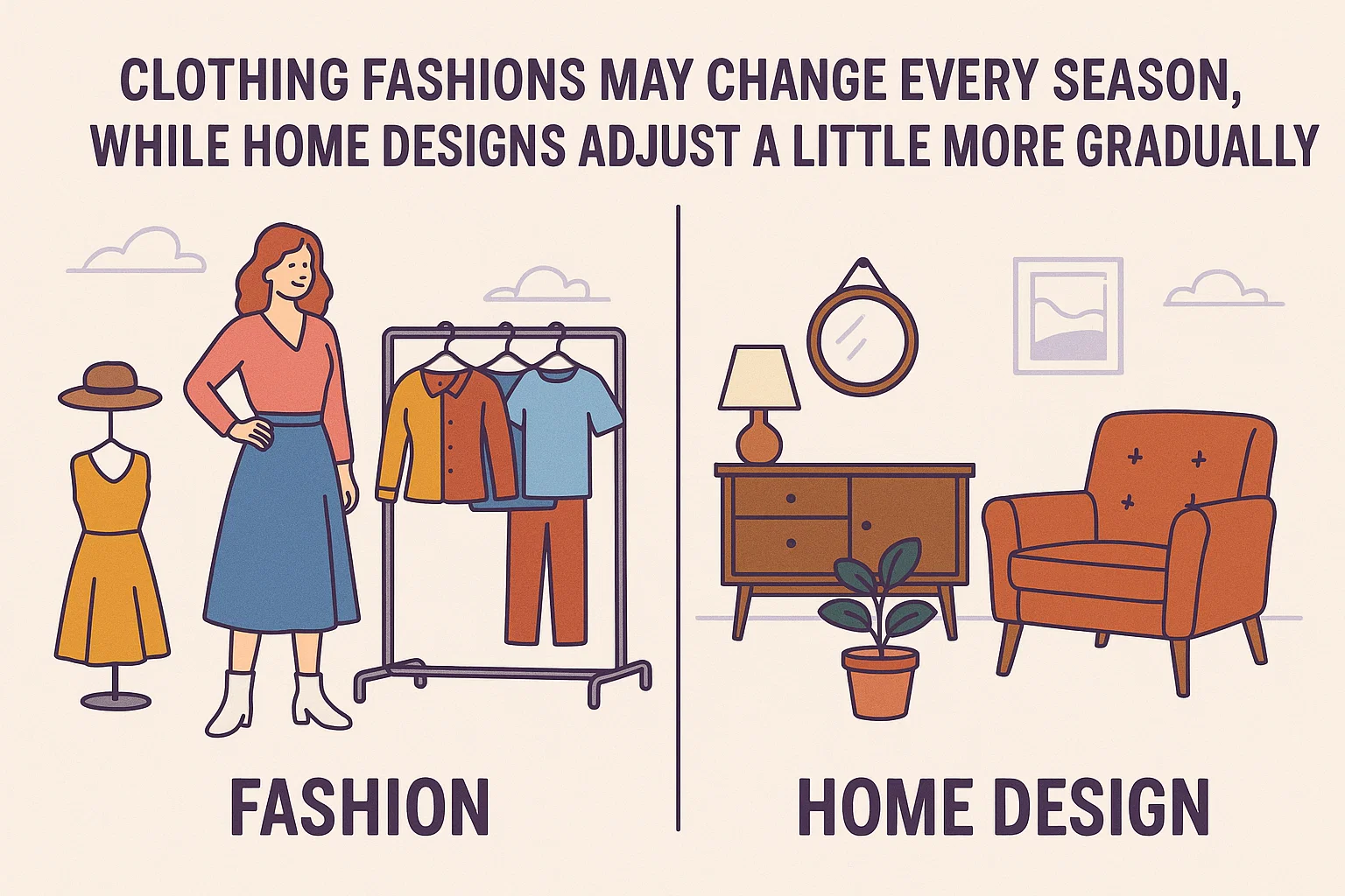 Fashion vs. Home Trends infographic