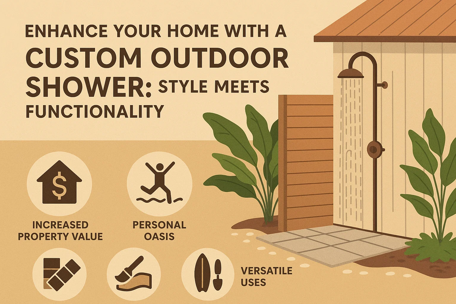 Custom Outdoor Shower infographic