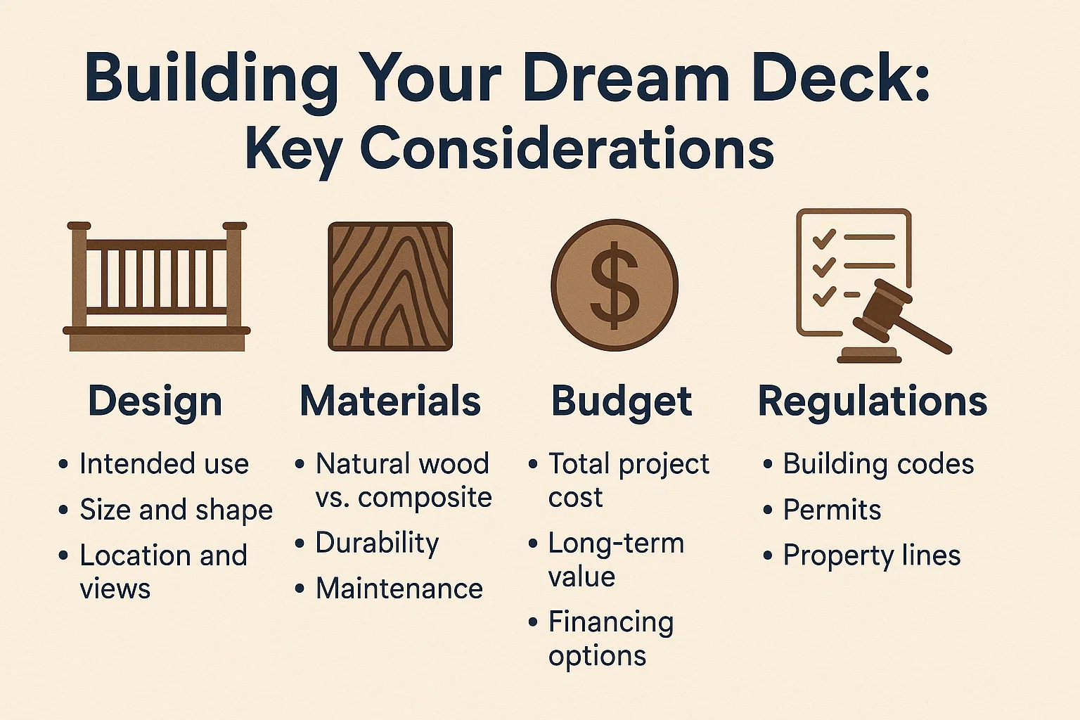 Dream Deck Considerations infographic