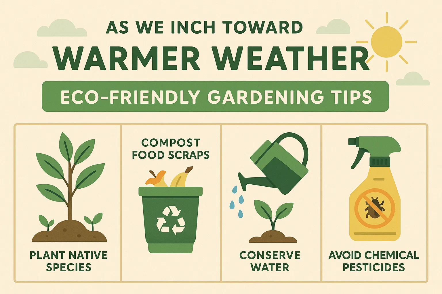 Eco Gardening Tips infographic