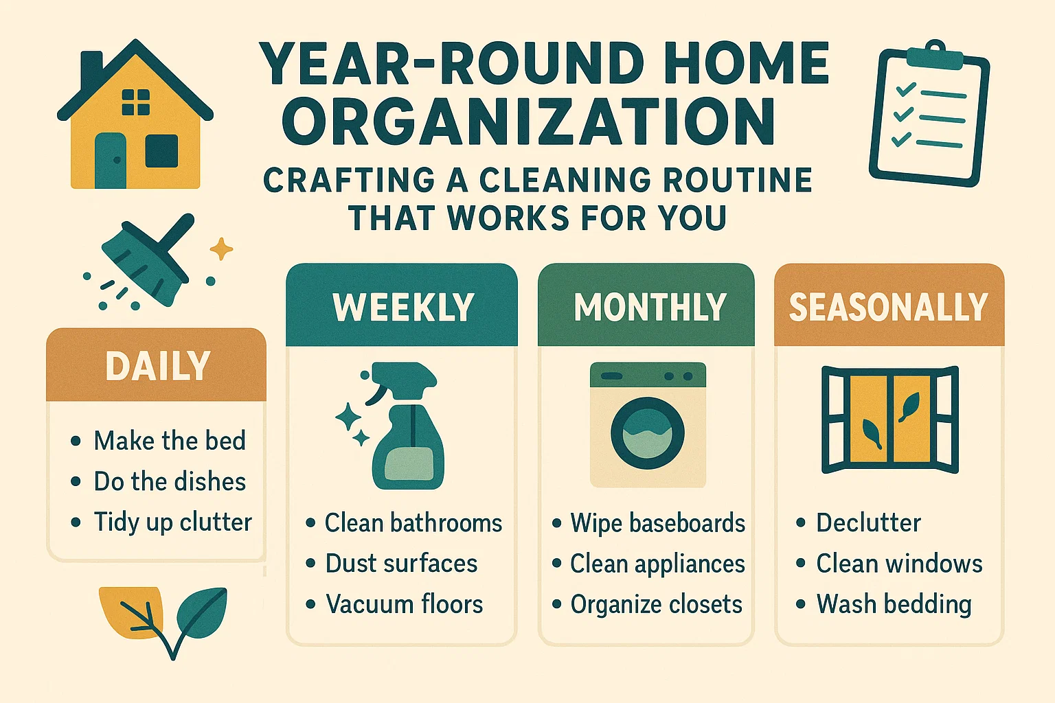Efficient Home Cleaning Routine infographic