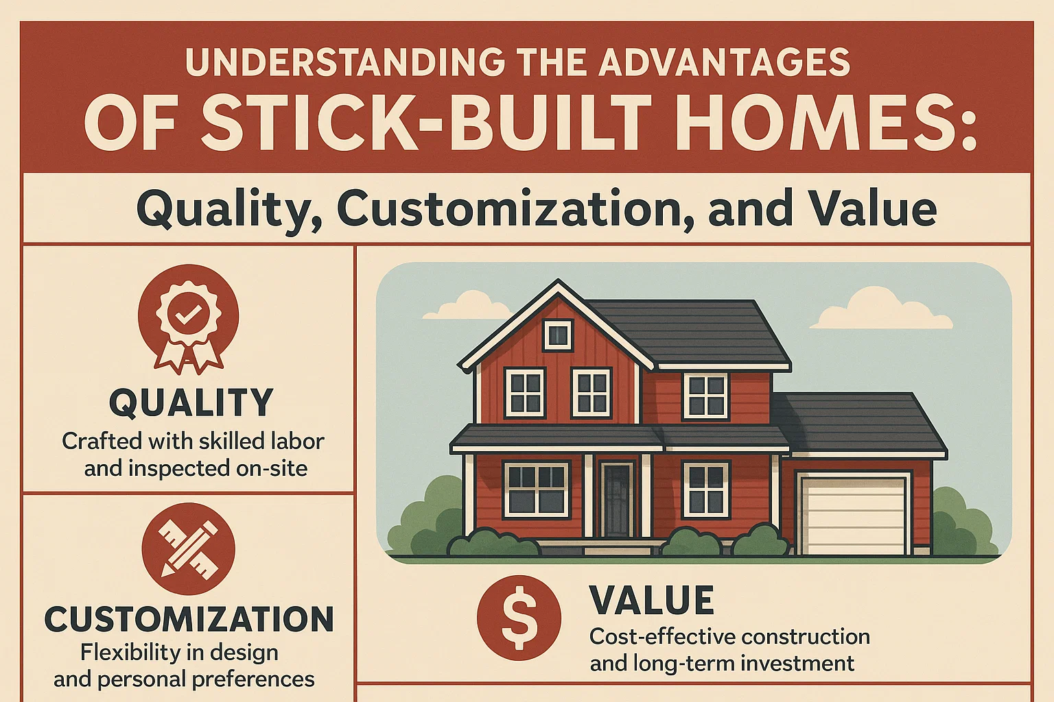 Stick-Built Homes Benefits infographic