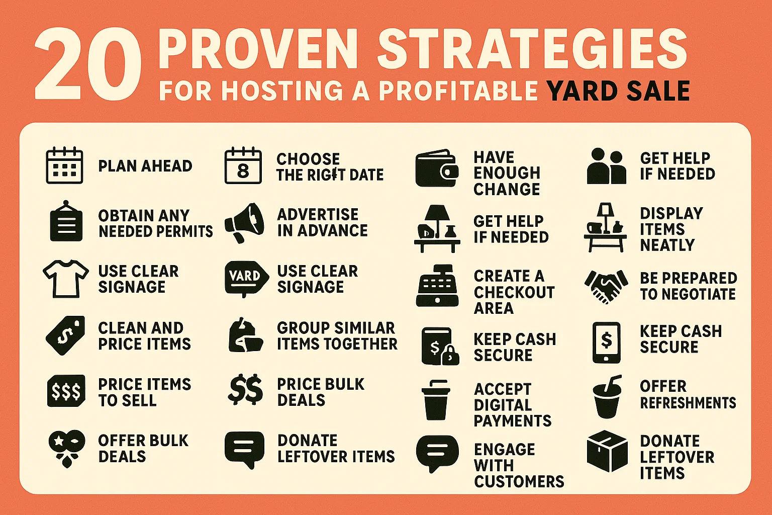 Profitable Yard Sale Tips infographic